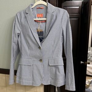 Joules Navy and White Striped Blazer